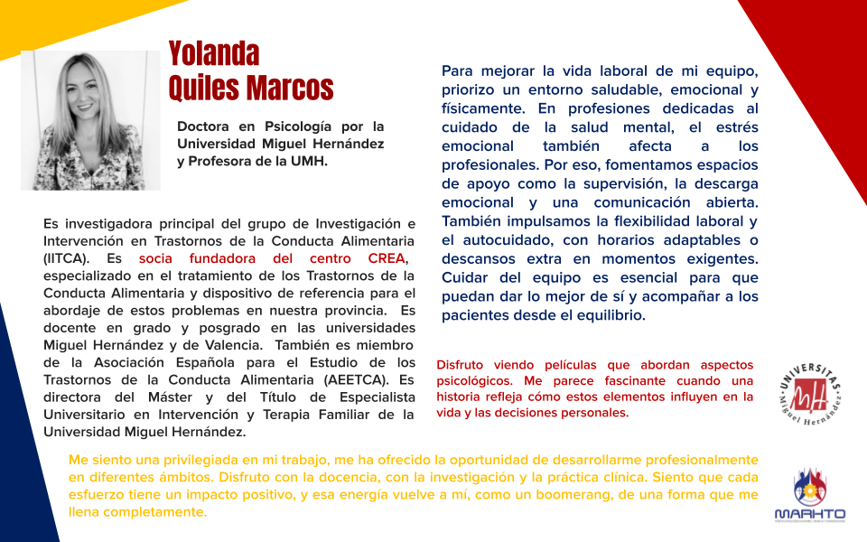 Talento Docente MARHTO: Yolanda Quiles Marcos